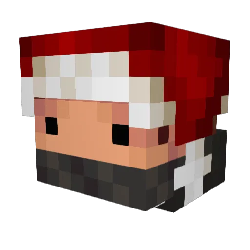 BlackHunterHD Minecraft avatar head, 3D render