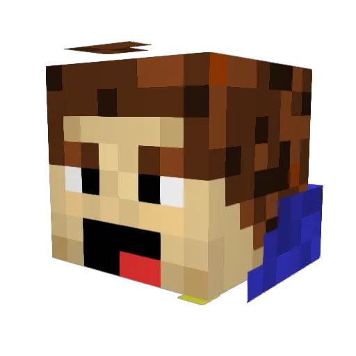 BlackJack2105 Minecraft avatar head, 3D render