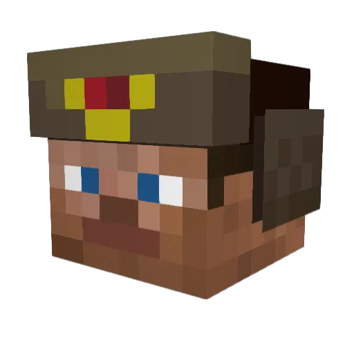 BlackJack86875 Minecraft avatar head, 3D render