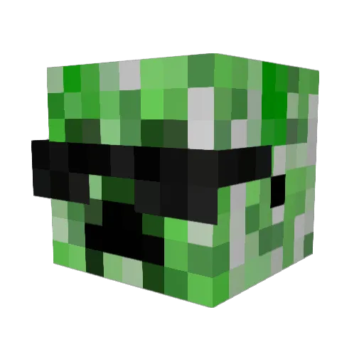 BlackJack_ Minecraft avatar head, 3D render