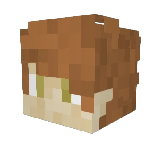 BlackJack_Mango Minecraft avatar head, 3D render