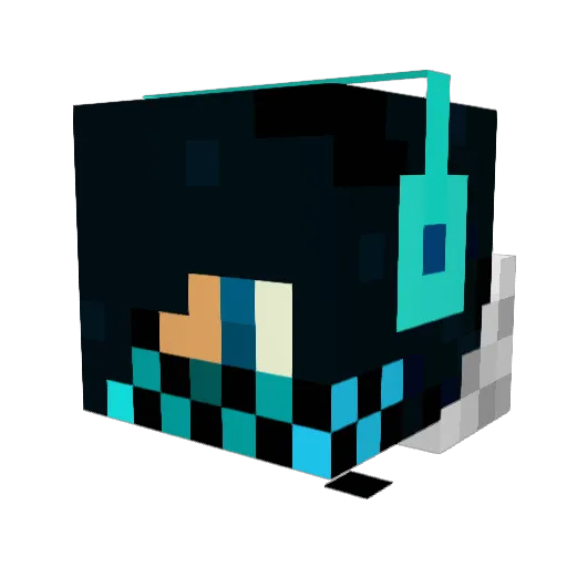 BlackJack_Real Minecraft avatar head, 3D render