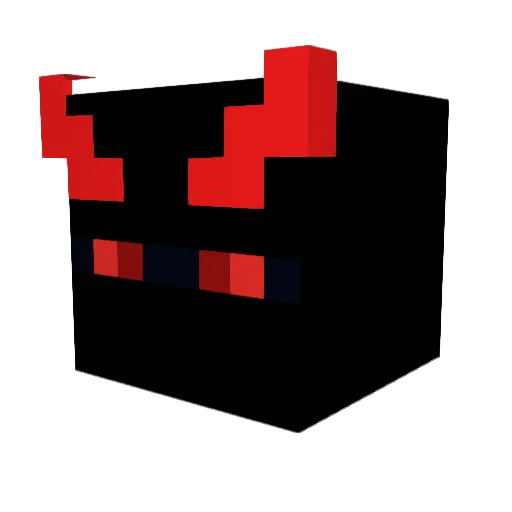 BlackJafu Minecraft avatar head, 3D render