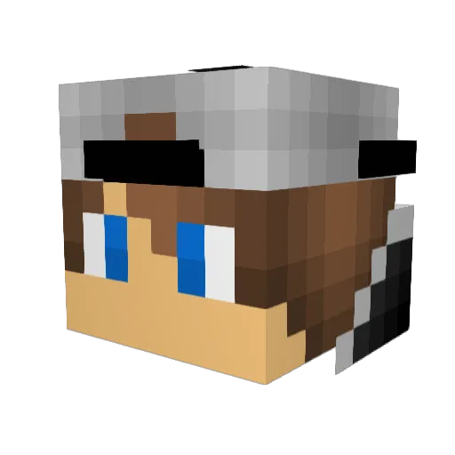 BlackJax Minecraft avatar head, 3D render
