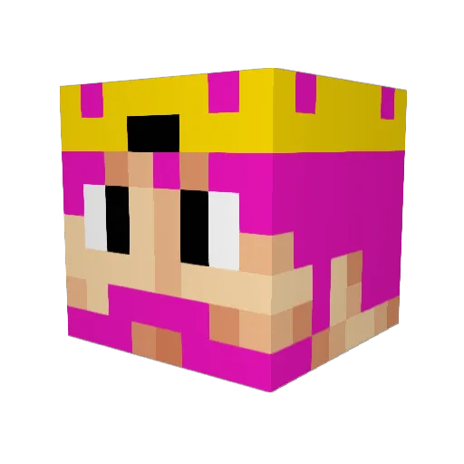 BlackKingFace Minecraft avatar head, 3D render