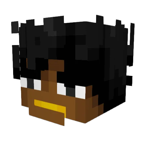 BlackKodak Minecraft avatar head, 3D render