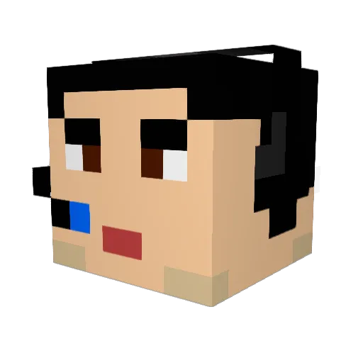 BlackLepton Minecraft avatar head, 3D render
