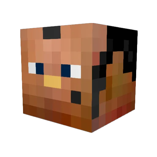 BlackLight30 Minecraft avatar head, 3D render