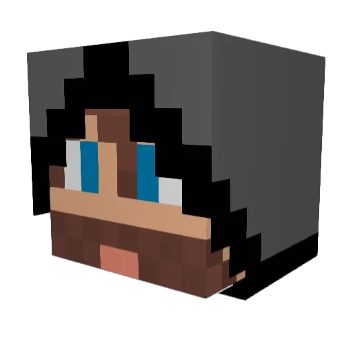 BlackLorde Minecraft avatar head, 3D render