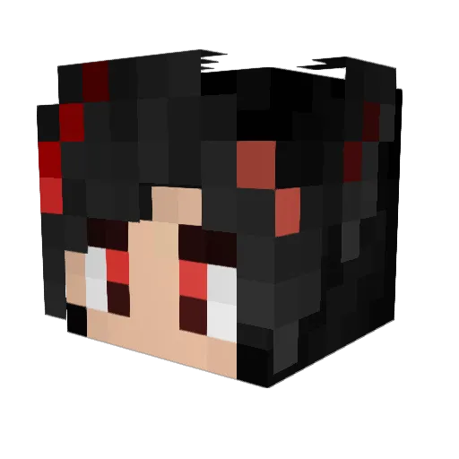 BlackM2C Minecraft avatar head, 3D render