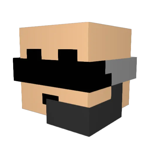 BlackMageZeref Minecraft avatar head, 3D render