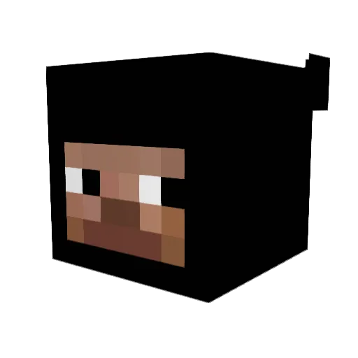 BlackMan69 Minecraft avatar head, 3D render