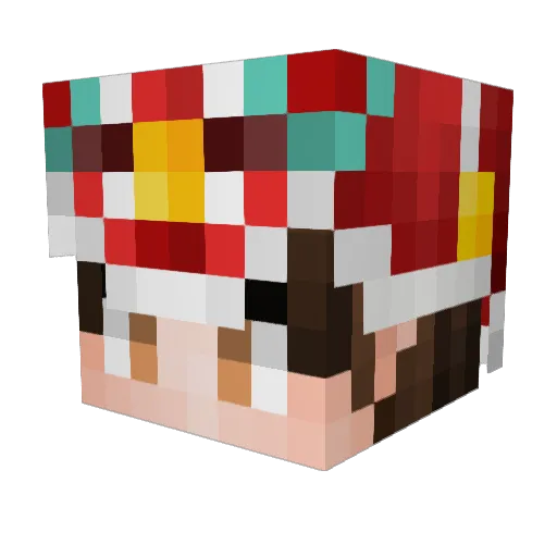 BlackMongolian Minecraft avatar head, 3D render
