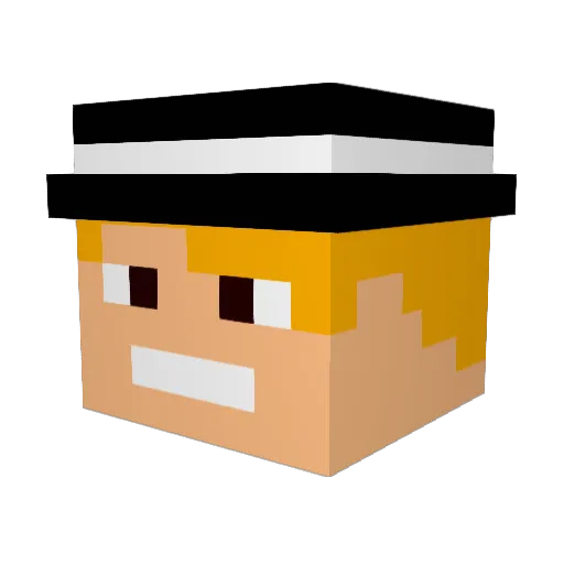 BlackMystrix Minecraft avatar head, 3D render