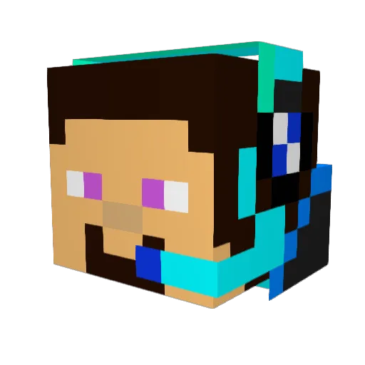 BlackPearl_210 Minecraft avatar head, 3D render