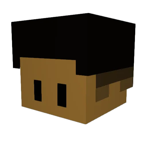 BlackPeat Minecraft avatar head, 3D render