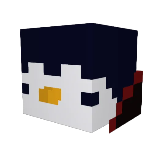 BlackPenguin64 Minecraft avatar head, 3D render