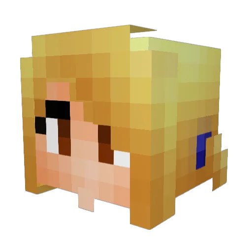BlackPinkIYA Minecraft avatar head, 3D render