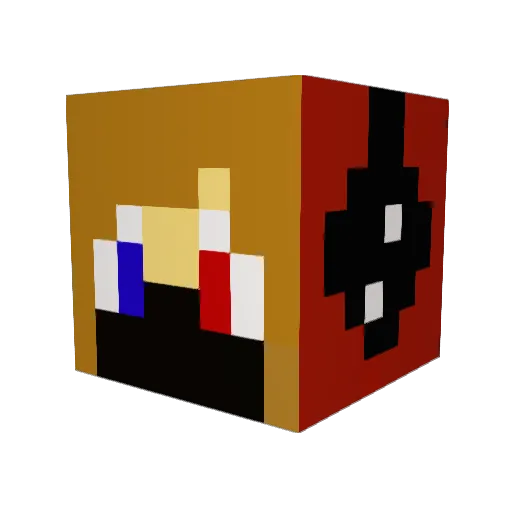 BlackPoulet Minecraft avatar head, 3D render