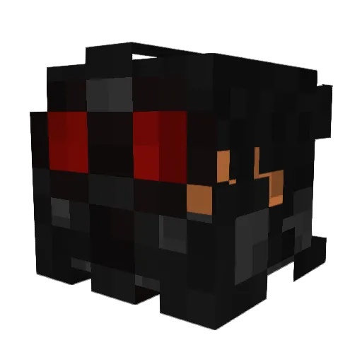 BlackPulsar Minecraft avatar head, 3D render