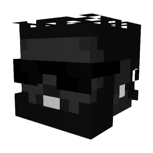 BlackQT Minecraft avatar head, 3D render