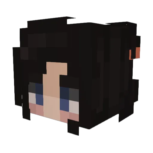 BlackRZN Minecraft avatar head, 3D render