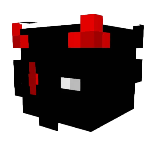 BlackRafos Minecraft avatar head, 3D render