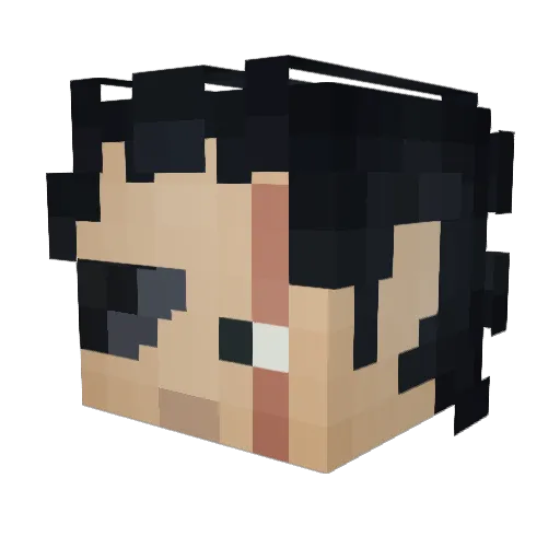 BlackRain1306 Minecraft avatar head, 3D render