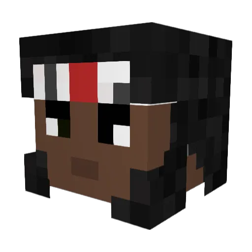 BlackRambo27 Minecraft avatar head, 3D render