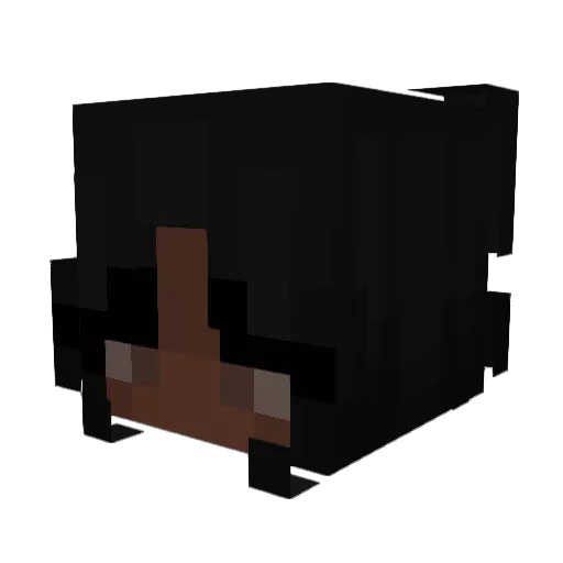 BlackRed Minecraft avatar head, 3D render