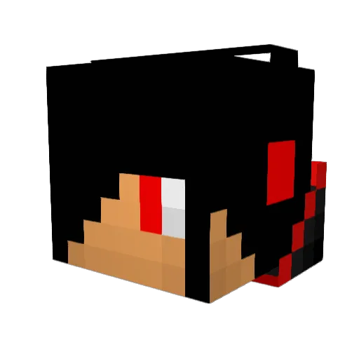 BlackShadowX21 Minecraft avatar head, 3D render