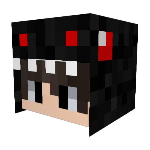 BlackSteve Minecraft avatar head, 3D render