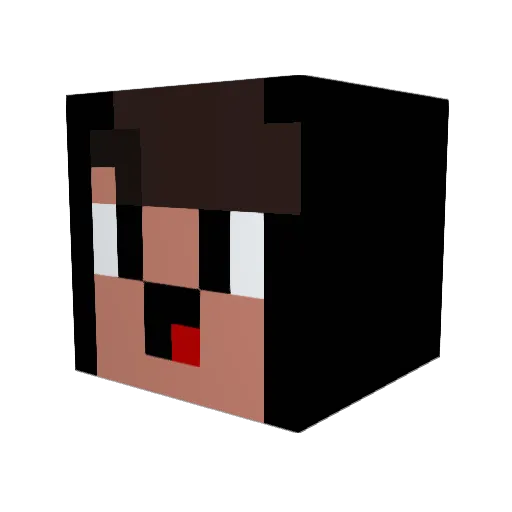 BlackSun Minecraft avatar head, 3D render