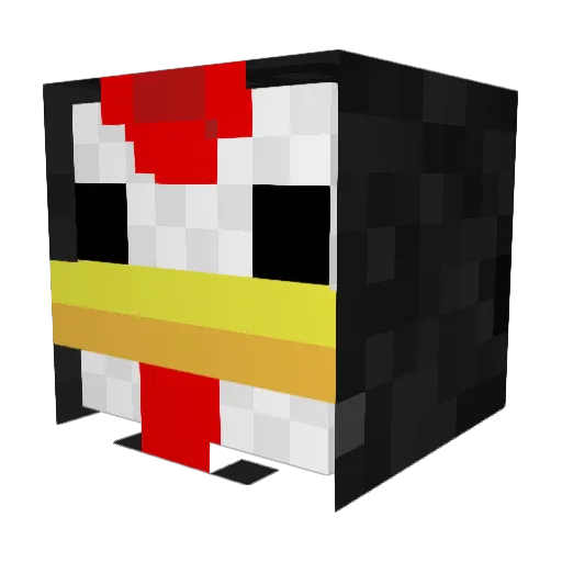 BlackTV Minecraft avatar head, 3D render
