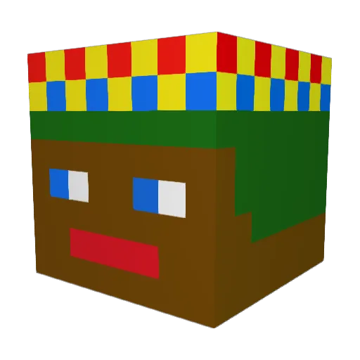 BlackTele Minecraft avatar head, 3D render