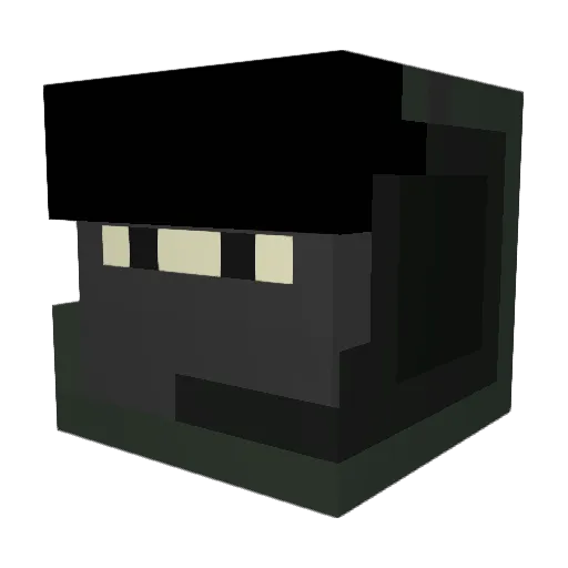 BlackVanDam Minecraft avatar head, 3D render