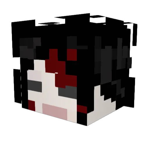 BlackWhite18 Minecraft avatar head, 3D render