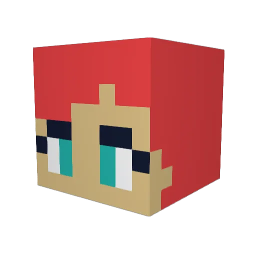 BlackWillow7 Minecraft avatar head, 3D render