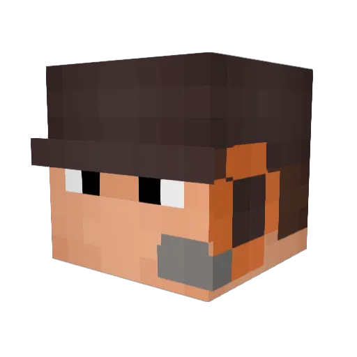 BlackWolfRoc Minecraft avatar head, 3D render