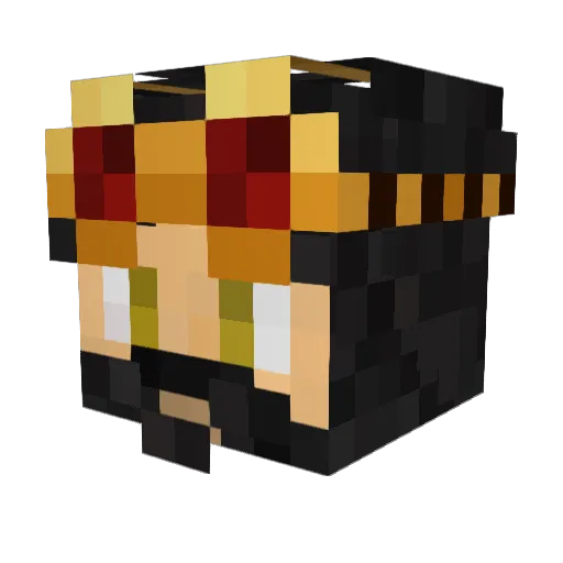 BlackZendom Minecraft avatar head, 3D render