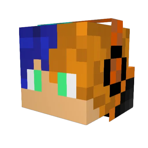BlackZguy Minecraft avatar head, 3D render