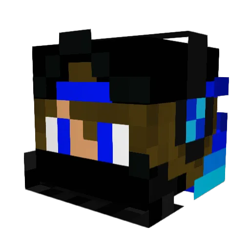 Black_09 Minecraft avatar head, 3D render