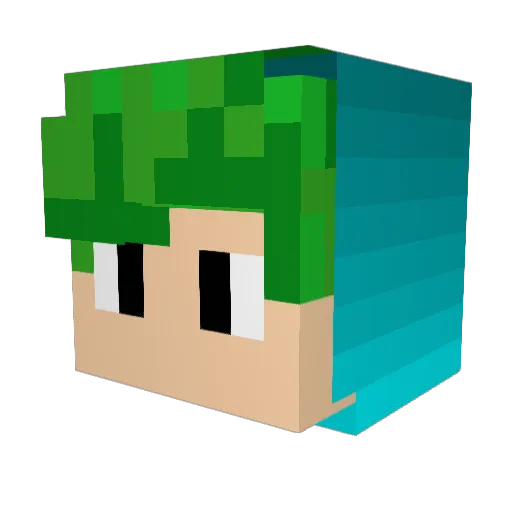 Black_Asta_0 Minecraft avatar head, 3D render