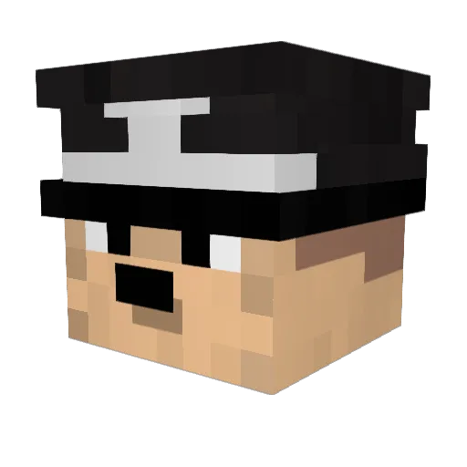 Black_Baboon Minecraft avatar head, 3D render