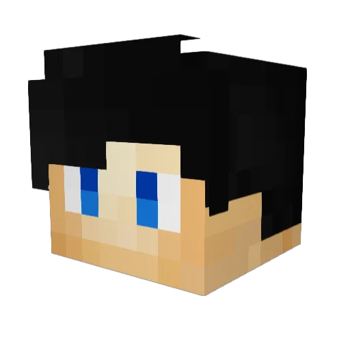 Black_HD Minecraft avatar head, 3D render