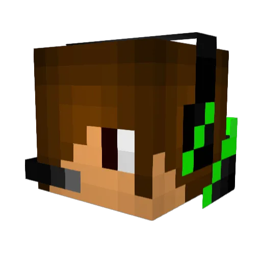 Black_Light01 Minecraft avatar head, 3D render
