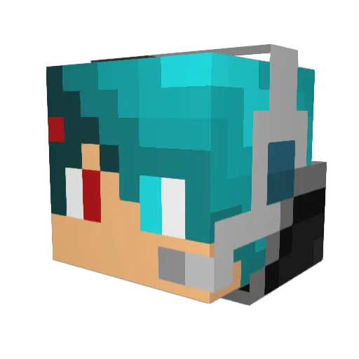 Black_RedBull Minecraft avatar head, 3D render