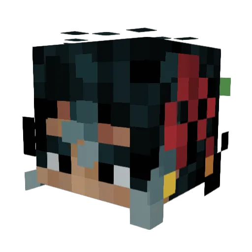 Black_moth_ Minecraft avatar head, 3D render