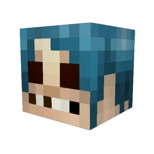 Blackail_ Minecraft avatar head, 3D render
