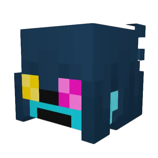 Blackanigon Minecraft avatar head, 3D render